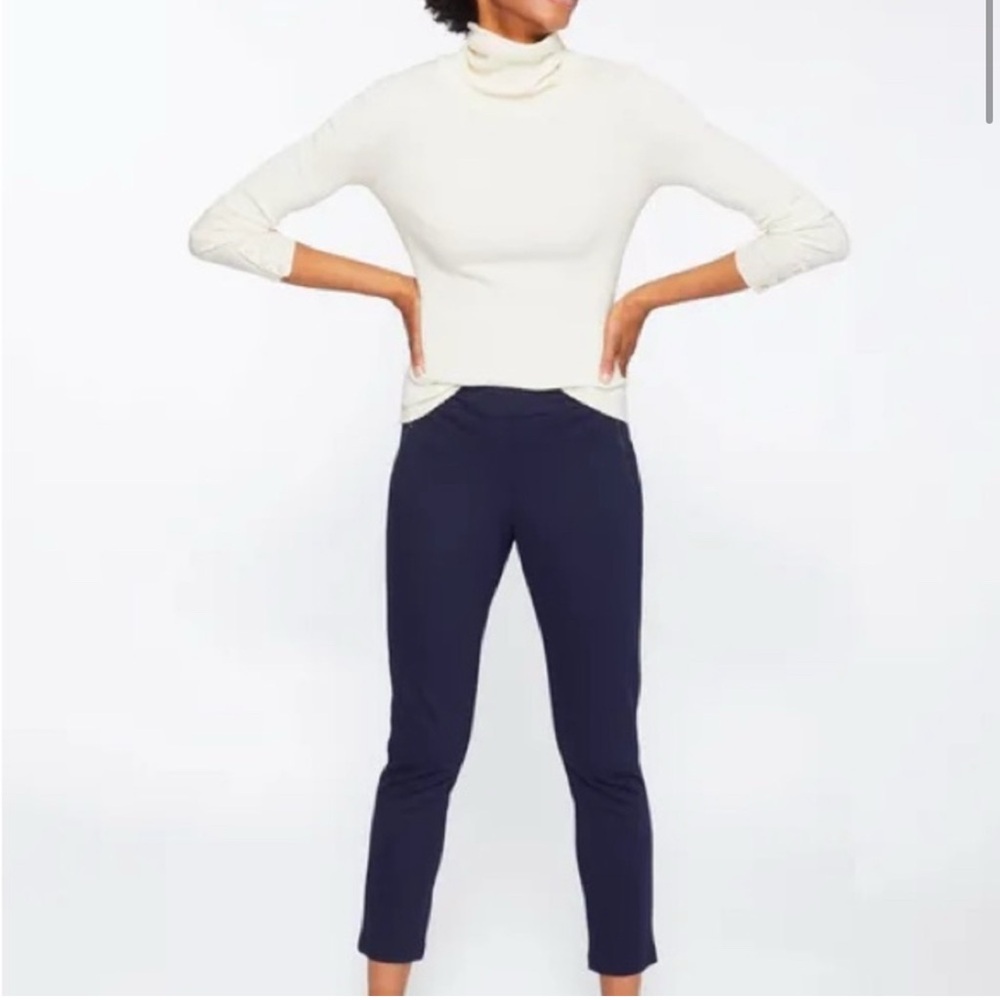 J.McLaughlin Women’s Skinny Mid-Rise Nylon Blend Ankle Trousers Navy Size 12